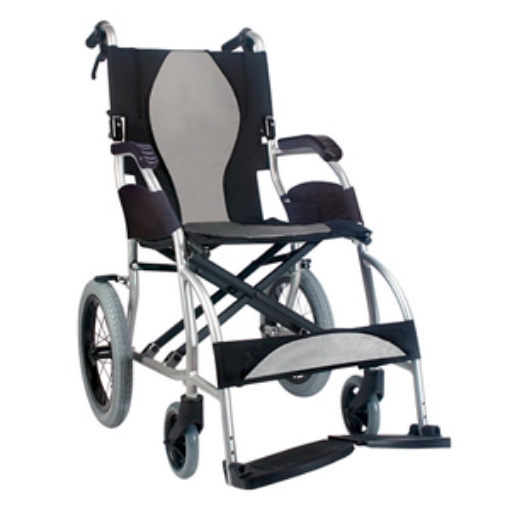 Silla De Ruedas De Traslado Aluminio Ergo Elite  Descansa Pies Y Brazo Fijo