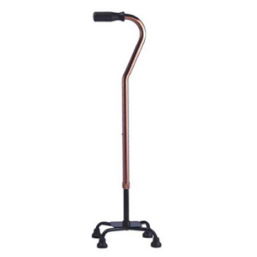 Baston De Aluminio Rider De 4 Apoyos Base Chica Mango Recto Plata
