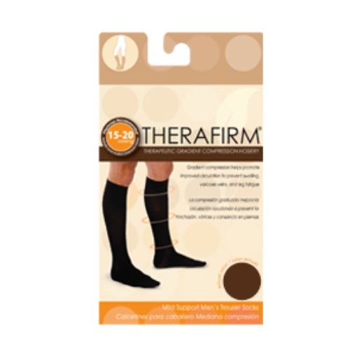 Calcetin Therafirm Mediana Compresion (15-20 Mmhg) Caballero Talla Grande Color Cafe