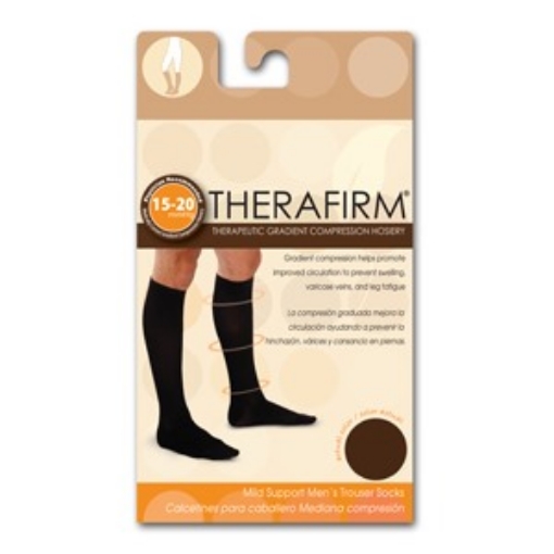 Calcetin Therafirm Mediana Compresion (15-20 Mmhg) Caballero Talla X-Grande Color Cafe