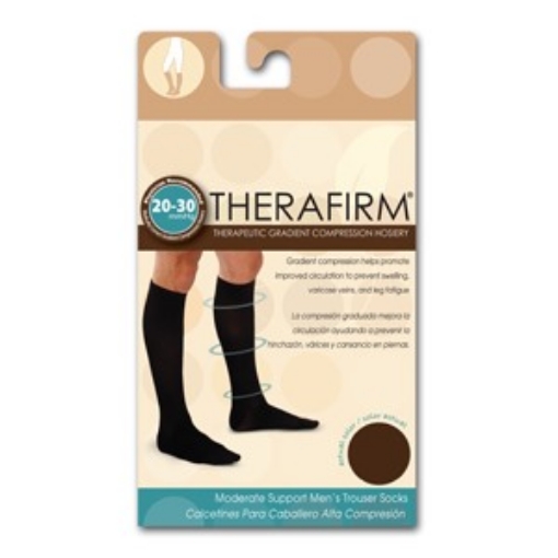 Calcetin Therafirm Alta Compresion (20-30 Mmhg) Caballero Talla Chica Color Cafe