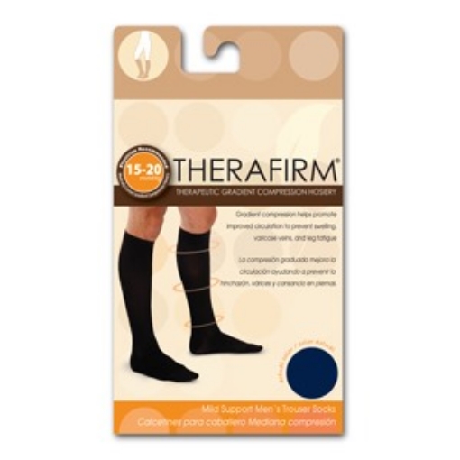 Calcetin Therafirm Mediana Compresion (15-20 Mmhg) Caballero Talla Chica Color Marino