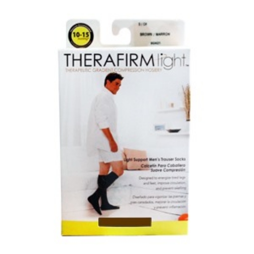 Calcetin Therafirm Baja Compresion (10-15 Mmhg) Caballero Talla Chica Color Cafe