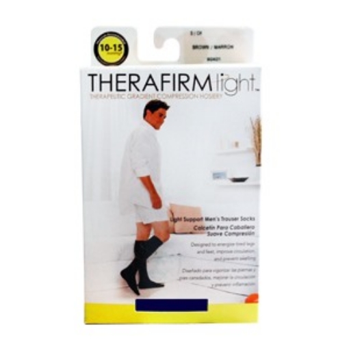 Calcetin Therafirm Baja Compresion (10-15 Mmhg) Caballero Talla Mediana Color Azul Marino