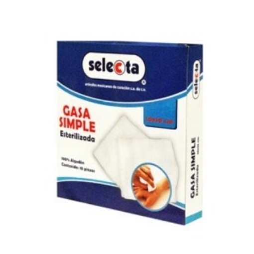 Gasa Esteril Selecta  10X10 Cj C/10 Sobres Tj 20X12 8 Capas