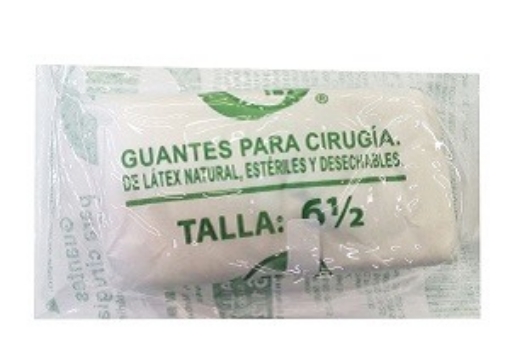 Guantes de Látex Desechable para Cirugía Talla 6.5 (par)
