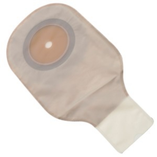 Bolsa drenable transpa con marco adhesivo microporoso sin filtro integrado con cierre de pinza barrera cutanea plana recortable hasta 64mm