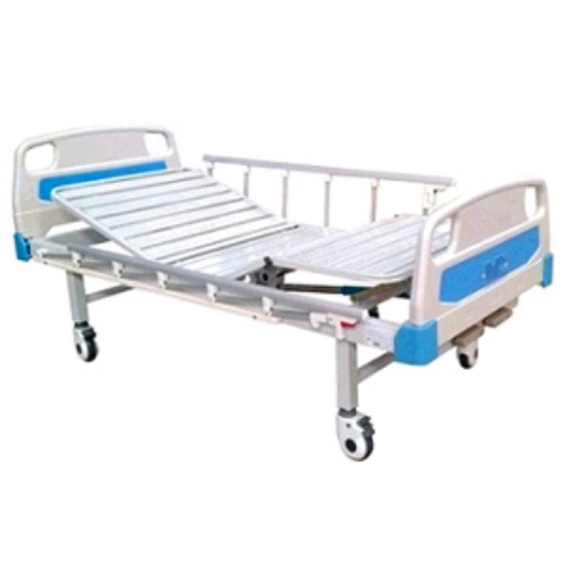 Cama Manual Baiyang 2 Manivelas Con Ruedas Azul