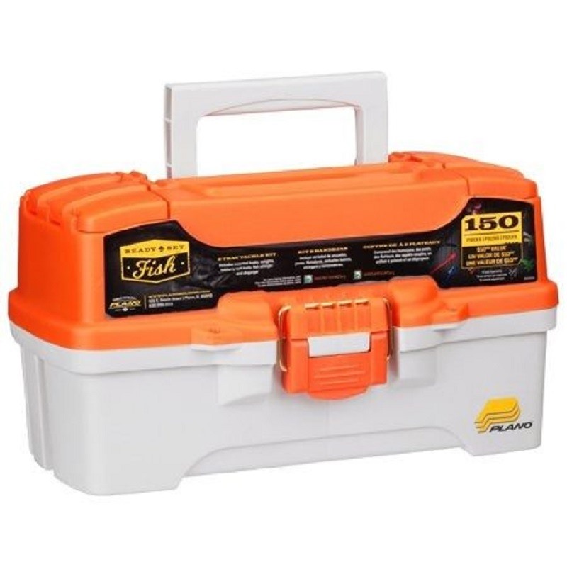 Caja de Pesca con 2 Charolas 36.2x21.59x19.68 cm Color Naranja