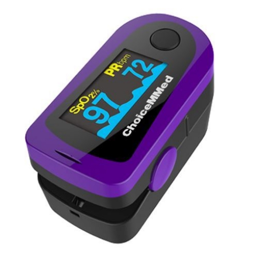Oximetro De Pulso Choicemmed 6 Modos De Pantalla Onda Pletismografica Para Adulto Color Morado