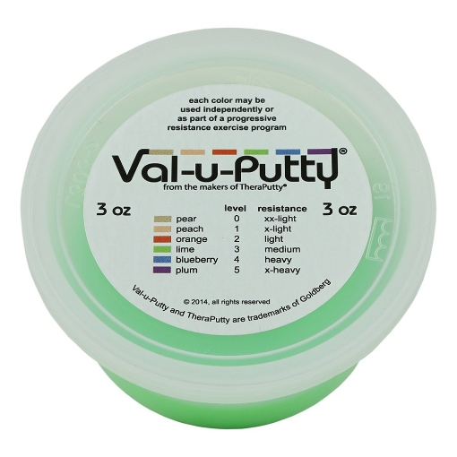 Plastilina Val-u Putty para Ejercicios de Rehabilitación en Mano Resistencia Media Color Lima