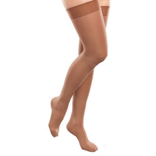 Media Al Muslo Therafirm Alta Compresion (20-30 Mmhg) Modelo Sheer Color Arena Talla Chica