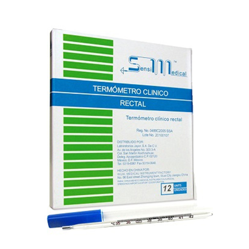 Termometro Clinico Rectal Sensimedical De Vidrio Con Mercurio