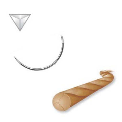 Sutura Atramat Catgut Cromico 4-0 Aguja 3/8 reverso 75 cm