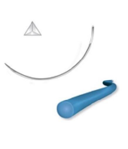 Sutura Atramat Nylon 2-0 Aguja 3/8 reverso 45cm Premium