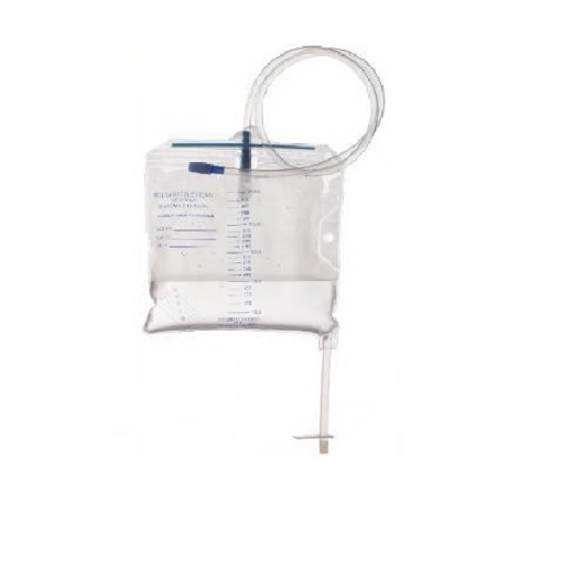 Bolsa recolectora de orina para cama sistema cerrado cap. 2000 ml. MERKAMED