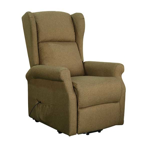 Sillon lifter Reclinable Electrico 3 posiciones de Tela con llantas Cafe