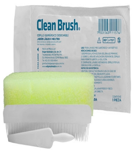 Cepillo Quirurgico Clean Brush Desechable Jabon Liquido Neutro