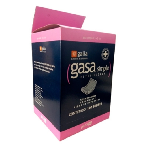 Gasa esterilizada 10cmX10cm Tipo VII 8 Capas Tejido Plano 20X12 con 100 sobres