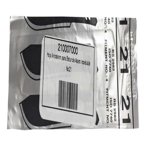 Hoja Ambiderm para Bisturí de Acero Inoxidable No.21 Caja con 100 piezas