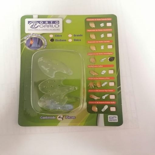 Separador de Dedos Interdigital Orto Garlo Mediana paquete de 4 piezas