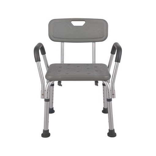 Asiento Ducha Rider con Respaldo y Reposabrazos, Gris