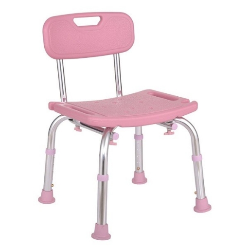 Asiento Ducha Rider con Respaldo, Rosa