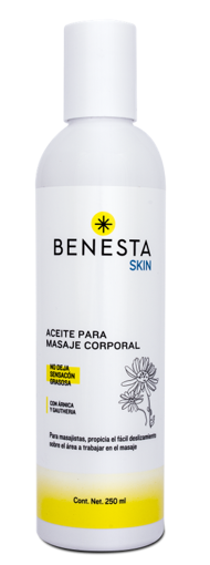 Aceite para Masaje Corporal Benesta Skin con Arnica y Gautheria Botella 250ml