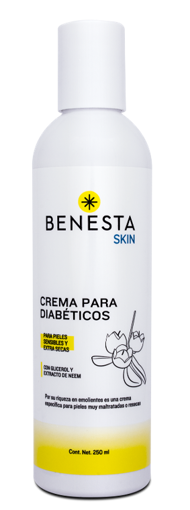 Crema para Diabeticos Benesta Skin con Glicerol y Extracto de neem Botella 250gr