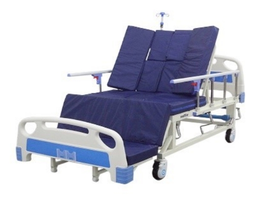 CAMA MANUAL HOSPITALARIA MEDSTAR DE 5 POSICIONES CON SILLA CARDIACA CON COLCHON SECCIONADO DE 8 CM