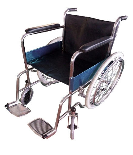 Silla de ruedas Infinity de acero con descansa brazos de aluminio y ruedas neumaticas.