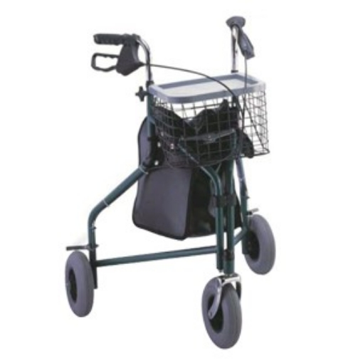 Andadera rollator Infinity de aluminio plegable con frenos en manubrio