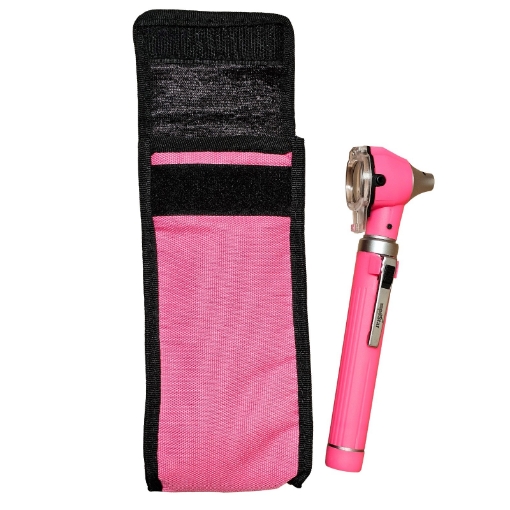 Estuche de otoscopio mini medstar de fibra optica, rosa